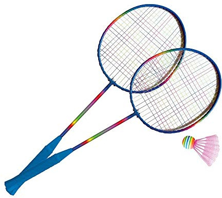 Mandelli Racchette Badminton Rainbow,Unisex,59 x 20.5 x 3 cm,Blu-Bianco