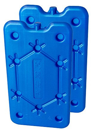 ToCi 2er Set Kühlakku mit je 400 ml | 2 Blaue Kühlelemente flach Kühlakkus für Kühltasche oder Kühlbox | Kühlakkus dünn, extra flach | Kühlpads Kühlpack für Kühltragetasche