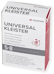 A.S. Création Colle Universelle pour Papier Peint - colle forte pour papier peint universelle pour environ 5-8 rouleaux de papier peint - colle à tapisserie généreuse et sans taches - 1 x 250g