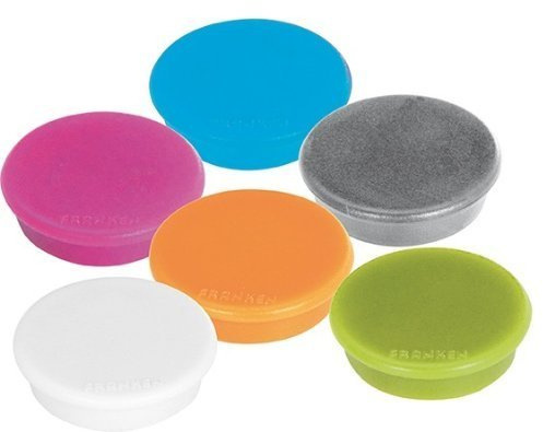 Franken Haftmagnet MagFun, 32 mm, rund, Haftkraft 800g (30 Stück, farbig Sortiert)
