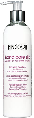 Regenerierendes Seidenhandserum Handcreme mit Schneckenschleim, Kakaobutter und Vitamin E fur Handpflege 280 g BINGOSPA