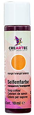 CREARTEC Natürliche Seifenfarbe Transparent - Seifenherstellung/Seifenkreationen - Farbe: Orange - Inhalt: 10ml - Made in Germany