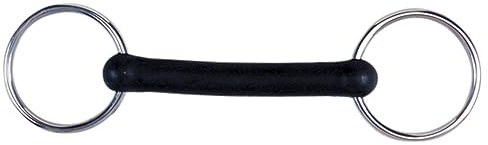 Korsteel - Filetto ad anelli mobili cannone intero Flexi in gomma (5.5in - 14 cm) (Nero)