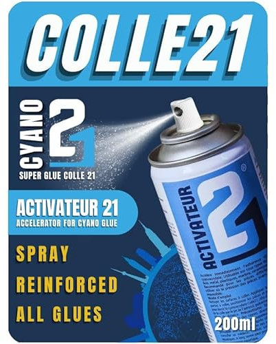 Activateur Spray 200ml pour Colle Super Glue Cyano | Accélérateur de collage pour Colle cyanoacrylate – Activateur en spray de 200 ml – Activateur multi-Usages pour tous matériaux