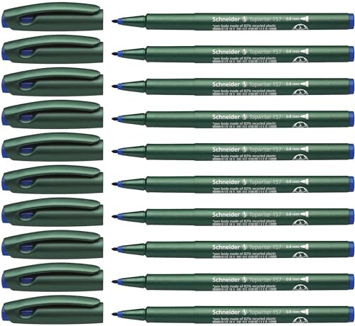 Schneider Topwriter 157 Faserschreiber (0,8 mm) 10er Packung blau