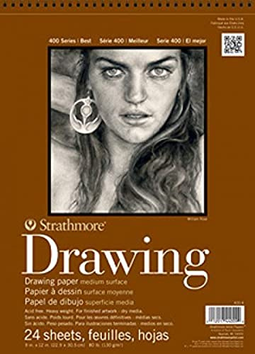 Strathmore (400-6 400 Series Drawing, Medium Surface, 12x18, 24 Sheets , White