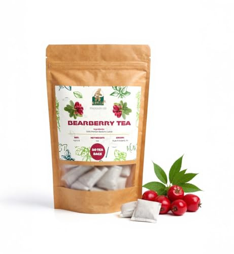 KUKER Bearberry Tea Bags (Uva Ursi) – 20 Herbal Tea Bags – Uva Ursi Tea with Bearberry Leaf for Urinary Tract Support – Traditional Kidney Tea for Daily Balance – Kidney Cleanse Tea