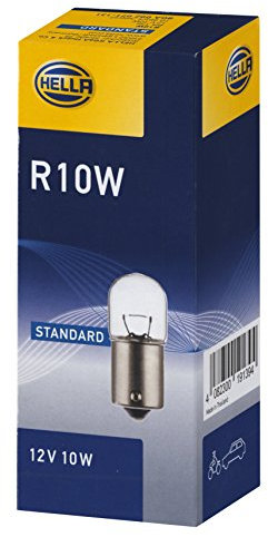 HELLA 8GA 002 071-131 Ampoule - R10W - Standard - 12V - 10W - Type de culot: BA15s - Boîte - Quantité: 10