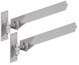 Wyre Direct Heavy Duty Adjustable Gate Hinges - Stable & Garage Door Hinges - Galvanised Hook & Band - 600mm (24) - 1 Pair