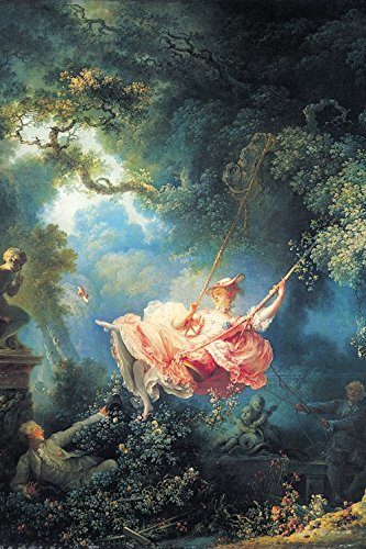 1art1 Jean-Honoré Fragonard Poster Die Glücklichen Zufälle Der Schaukel, 1767 Bilder Leinwand-Bild Auf Keilrahmen | XXL-Wandbild Poster Kunstdruck Als Leinwandbild 120x80 cm