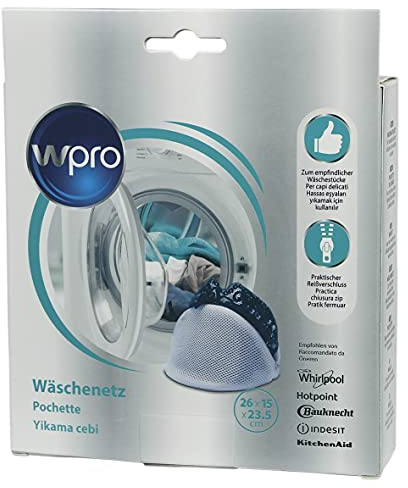 Wpro WAS101 Wäschenetz Wäschebeutel Unterwäsche BH Dessous Feinwäsche mit Reißverschluss Schutz wattiert Waschmaschine auch Whirlpool Indesit Bauknecht WAS100 481281719132 484000008547