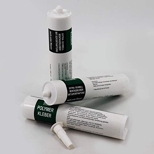 Auqagart 2x Kleber für Teichfolie Ufermatte Steinfolie I Folienkleber wasserbeständig UV-stabil und witterungsbeständig I Professioneller Teichfolienkleber ohne Lösungsmittel I 290ml weiß