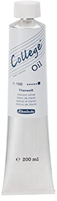 Schmincke - College Oil, Titanweiß in 200 ml-Tube, 31100015, Künstler-Ölfarben, bewährte Künstlerpigmente und natürliche Pflanzenöle, gute Lichtechtheit