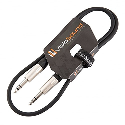 Cavo Jack Stereo TRS 6.35mm 1/4 a Jack TRS/Cavo Patch Segnale Audio Bilanciato 1m Nero