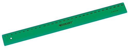 Westcott E-10172 00 Righello in plastica, 30 cm, scala in cm/mm, verde