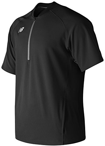 New Balance Men's Short Sleeve 3000 Batting Jacket, Team Black , Large