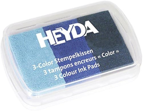 HEYDA Stempelkissen 3-Color, hellblau/mittelblau/dunkelblau VE = 1