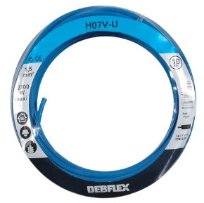 Bobinot de câble - Bobine de Fils électrique - Câble électrique - Couronne de câble - DEBFLEX - Bobinot câble rigide 10 mètres HO7V-U 1,5 mm ² - Bleu 110327