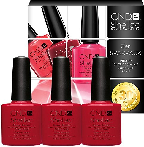 CND Shellac UV/LED Power Polish, Wildfire 7,3 ml, 3 Stück