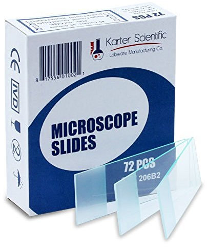 Karter Scientific 206B2 mikroskop objekthållare, slipade kanter, matt ändar, 90 hörn, 3 x 1 (72 stycken)