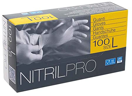 Icoguanti - Packung 100 Stück Nitrilhandschuhe, gepudert