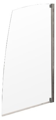 Aqualux 750mm Sail Bath Screen - Polished Silver/ Clear