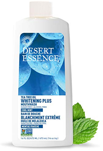 Desert Essence Mouthwash, Tea Tree Whitening Mint, 16 Fluid Ounce