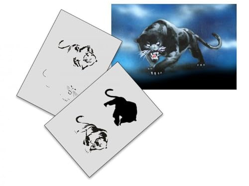 AS-012 Panther Step by Step Airbrushschablone Größe M