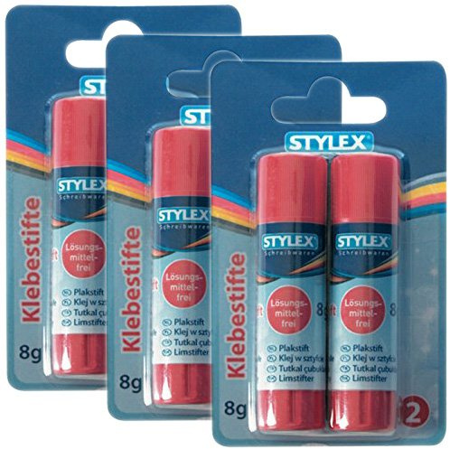 STYLEX Sparpaket: 3 x 2 Klebestifte, jeweils 8 gr, 31040