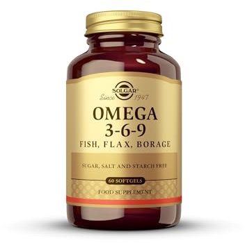 Solgar Solgar Omega 3-6-9, Pesce-Lino-Borragine, Supporto Per Il Cuore, Salute Delle Articolazioni E Della Pelle, Senza Ogm, Senza Glutine E Latticini, 1300 Mg - 50 g
