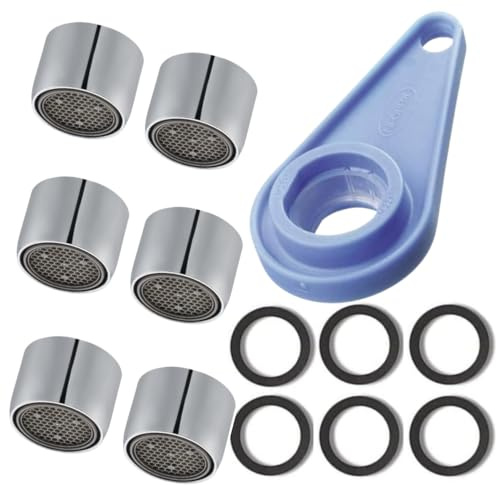 10055100 Schläfer | Strahlregler M22x1 für Wasserhahn - Luftsprudler Anti-Kalk & wassersparend, kompatibel mit Neoperl, inkl. Schlüssel M22/M24/M28 - Küche & Bad Wasserfilter, 7-teiliges Set