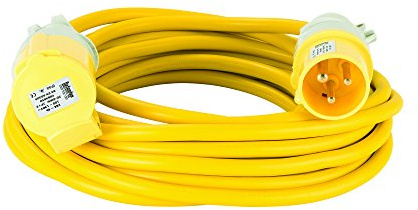 Defender E85123 10M Extension Lead-16A 2.5mm Cable-Yellow 110V, 110 V