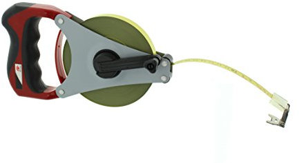 Rahmenbandmaß Stahl Länge 50 m Maßbandbreite 13 mm mit Antirutsch-Softgriff Rollbandmaß Rollenmaß