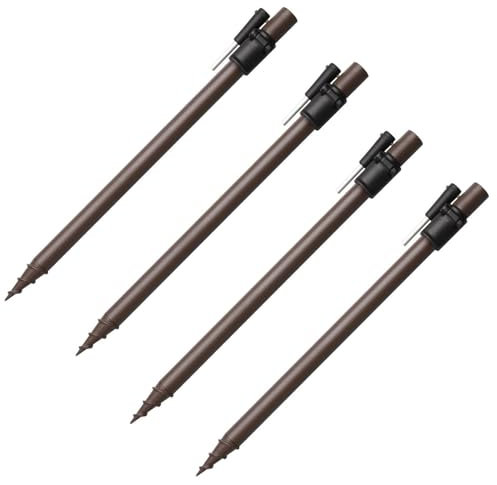 4 Prologic Banksticks teleskopisch 110-180cm, Erdspieß mit Erdbohrer-Spitze, Rutenständer, Banksticks
