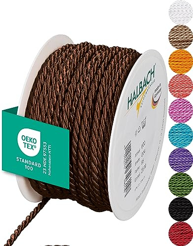 Halbach Satinkordel, 4 mm x 25 m, braun