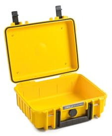 B&W International GmbH International GmbH Outdoor Case Hartschalenkoffer Typ 1000 leer (Hardcase Koffer IP67, ohne Inhalt, wasserdicht, Innenmaß 25x17,5x9,5cm, Gelb), 1000/Y, Typ 1000 - Innenmaß 25x17x9cm