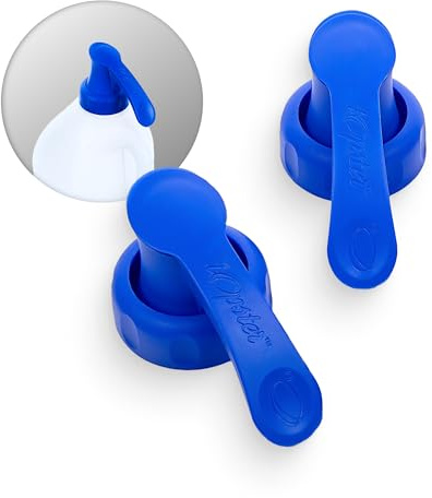 Topster Milk Top Pourers Plastic Bottles (Blue, Pack of 2) | for Skimmed Milk Plastic Bottles, Eliminates Spillage, Mess & Drips Around The Kitchen & Fridge