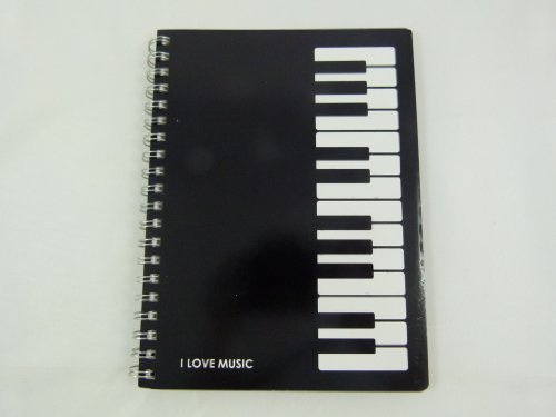 Music Themed Spiral Bound Black Keyboard Design Notebook size: 175mm x 130mm
