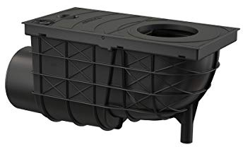 Regenrohrablauf Regensinkkasten Waagerecht Schwarz Dachrinnenablauf Regenwasser Einlaufdurchmesser Ø80-125mm Ablaufdurchmesser DN110
