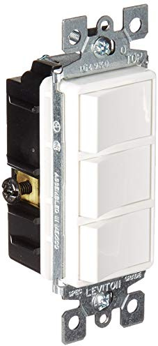Leviton 15 Amp, 120 Volt, Decora Single-Pole, AC Combination Switch, Commercial Grade, Non-Grounded, 1755-W, White