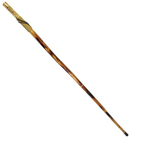 SE Survivor Series 55 Hand Carved Wolf Hiking Stick, Weatherproof, Rope Wrapped, Metal Tip - WS626-55RW