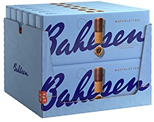 Bahlsen Waffeletten Vollmilch - Waffelröllchen mit Schokolade, 12x100g | 12er Pack im Stapelkarton - hauchdünne Waffelröllchen in Vollmilchschokolade getaucht – knusprig-zarter Snack zum Kaffee