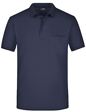 James & Nicholson Herren Piqué Polo mit Brusttasche - Hochwertiges Poloshirt für Beruf & Freizeit