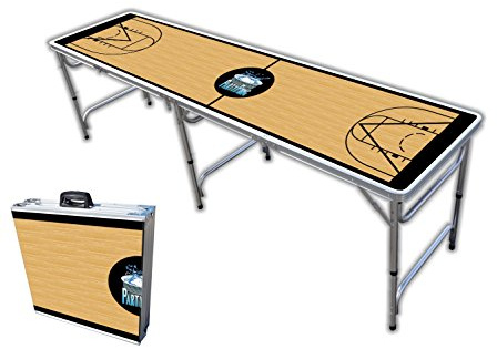 PARTYPONG 8-Foot Beer Pong Table - Basketball Court Graphic