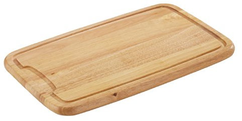 Zassenhaus Tranchierbrett Klassisch aus Gummibaum in der Farbe Natur, Maße: 42cm x 27,5cm x 2cm, 050134, Creme