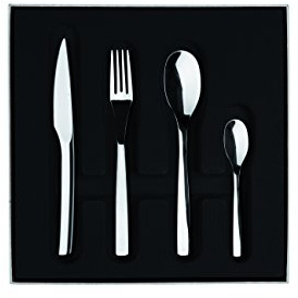 DEGRENNE Guy Guest Ménagère 24 Couverts Inox 18/10 | 24 Pièces Monobloc en Acier Inoxydable 18/10 pour 6 Personnes, Couteaux Lame Scie, Compatible Lave-Vaisselle, Finition Miroir