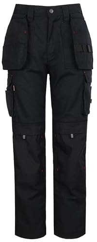 TuffStuff - Extreme Work Trousers - Durable Canvas with Cordura Trim, Knee Pad Pockets & Detachable Holster Pockets - Triple Stitched Seams, YKK Zip