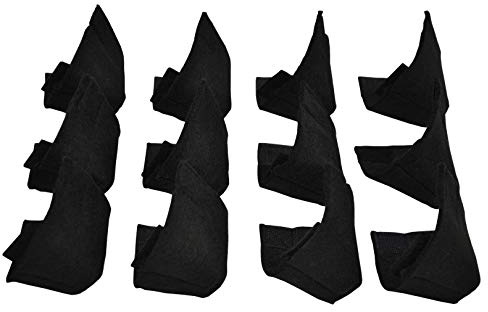 Sensalux Filz Bodenschoner 12er Set, schwarz, Kantenschutz für Bierzeltgarnitur, Festzeltgarnitur, mit Klettverschluss