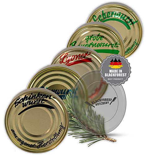 Schwarzwald Metzgerei: 5x Dosen Wurstspezialitäten im Set – mit Frischedeckel - 5x 400g Wurstkonserven - Lyoner, Leberwurst, Schinkenwurst, Bierwurst grobe Bauernwurst – mit 1 Jahr MHD lange haltbar