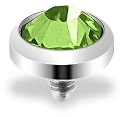 Taffstyle® Dermal Anchor Piercing Aufsatz Kugel Kristall Ball Flach / 3mm - Grün